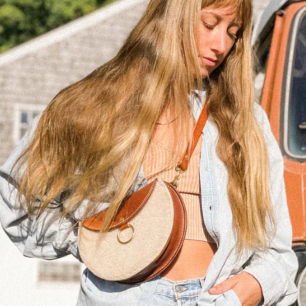 Calyse Shearling Luna cross-body bag | Never worn